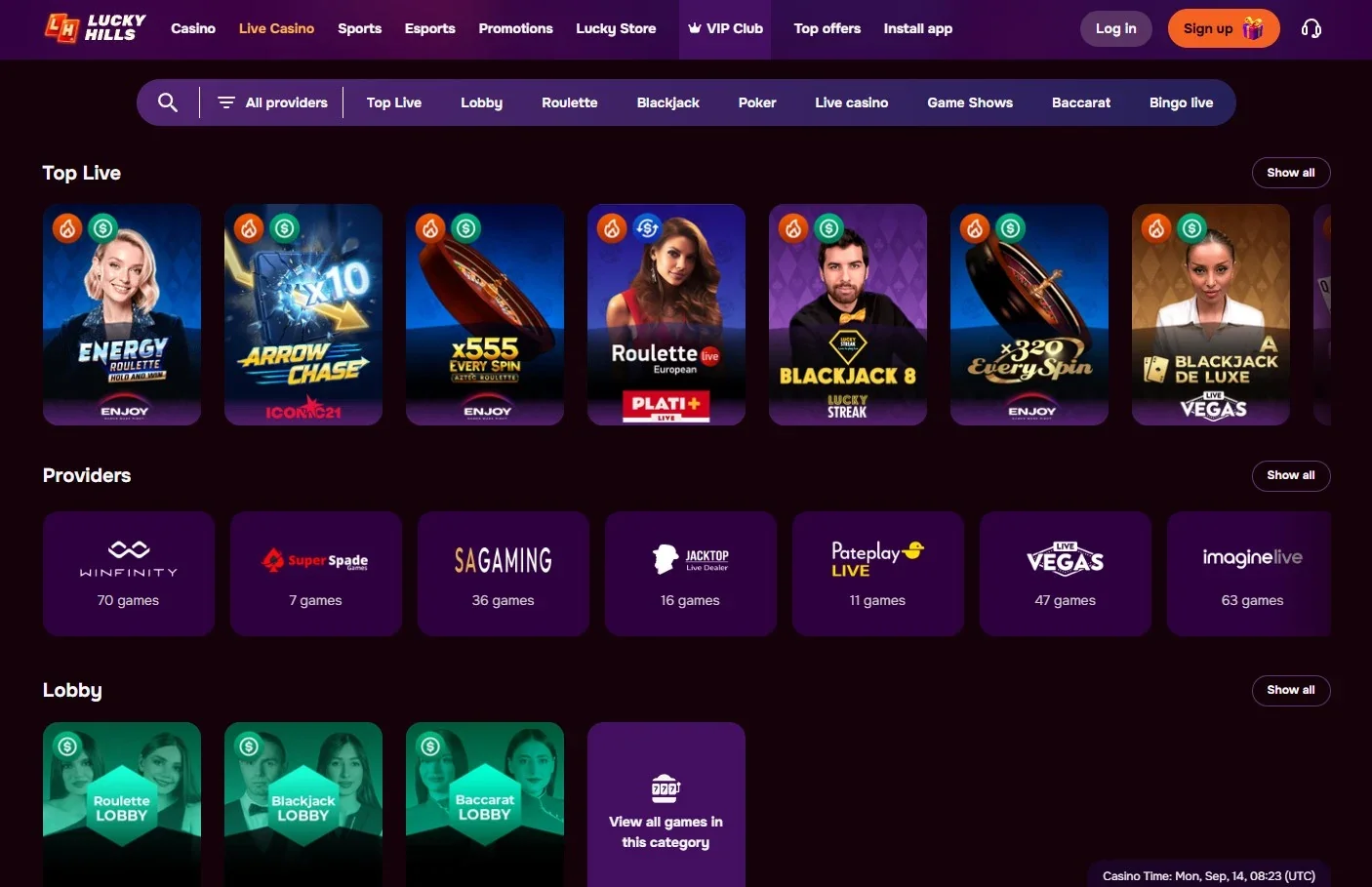 LuckyHills Live Casino and Table Games Guide