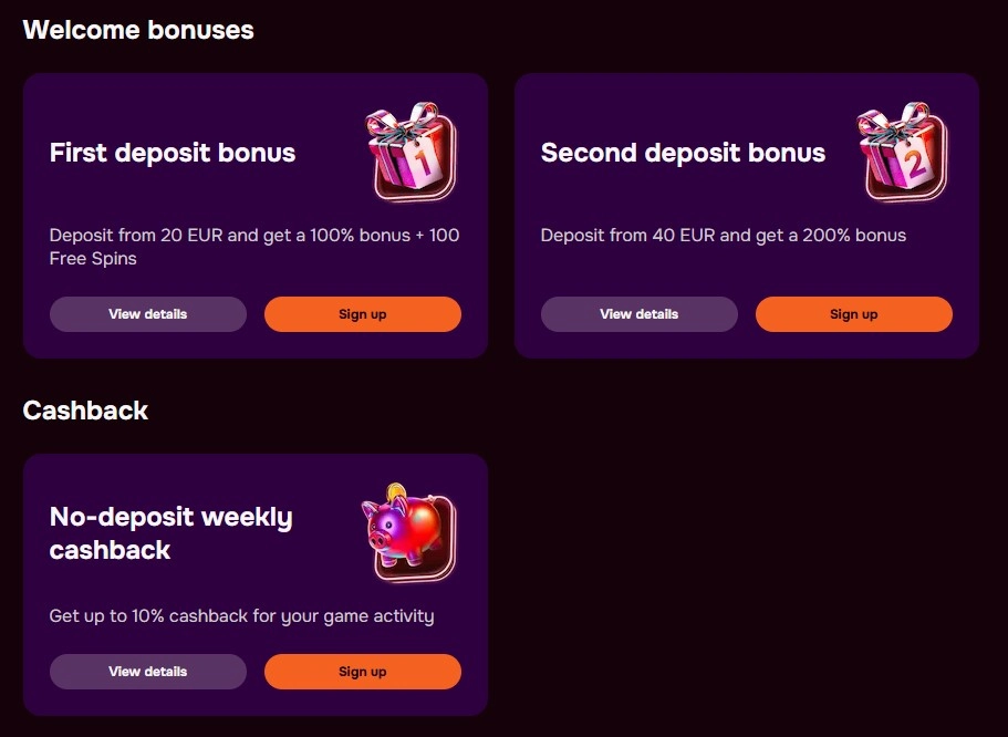 Real LuckyHills promotions page showing the current welcome offer and visible terms summary